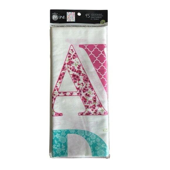 Make It Mine Iron On Fabric 45 Letters & Symbols 6" Alpha Upper Panel Sweet New! - Picture 2 of 9